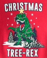 Unisex Baby And Toddler Matching Family Glow Christmas Tree-Rex Snug Fit Cotton Pajamas