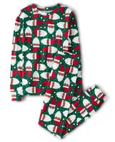 Kids Matching Family Santa Head Snug Fit Cotton Pajamas