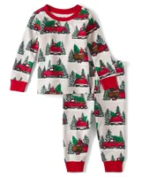 Baby And Toddler Matching Family Truck Snug Fit Cotton Pajamas