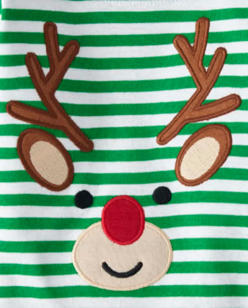 Baby And Toddler Striped Reindeer Snug Fit Cotton Pajamas