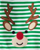 Baby And Toddler Striped Reindeer Snug Fit Cotton Pajamas