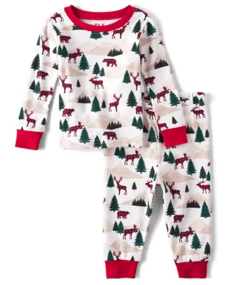 Unisex Baby And Toddler Matching Family Mountain Snug Fit Cotton Pajamas