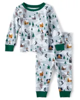 Pyjama unisexe Bébé et tout-petit Famille assorti Ski Cabin Ajusté coton