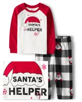 Toddler Matching Family Santas Helper Snug Fit Cotton And Fleece Pajamas