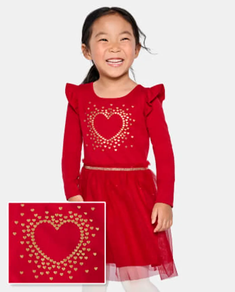 Baby And Toddler Girls Heart Mesh Tutu Dress