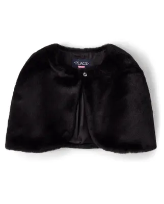 Girls Faux Fur Cape