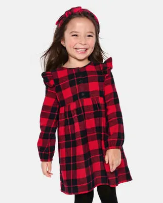 Baby And Toddler Girls Matching Family Buffalo Plaid Flannel Shirt Dress