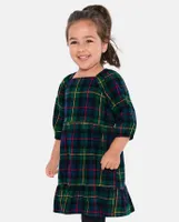 Baby And Toddler Girls Matching Family Plaid Flannel Tiered Dress