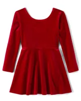 Robe patineuse en velours pour bébé et toute-petite fille