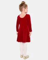 Robe patineuse en velours pour bébé et toute-petite fille