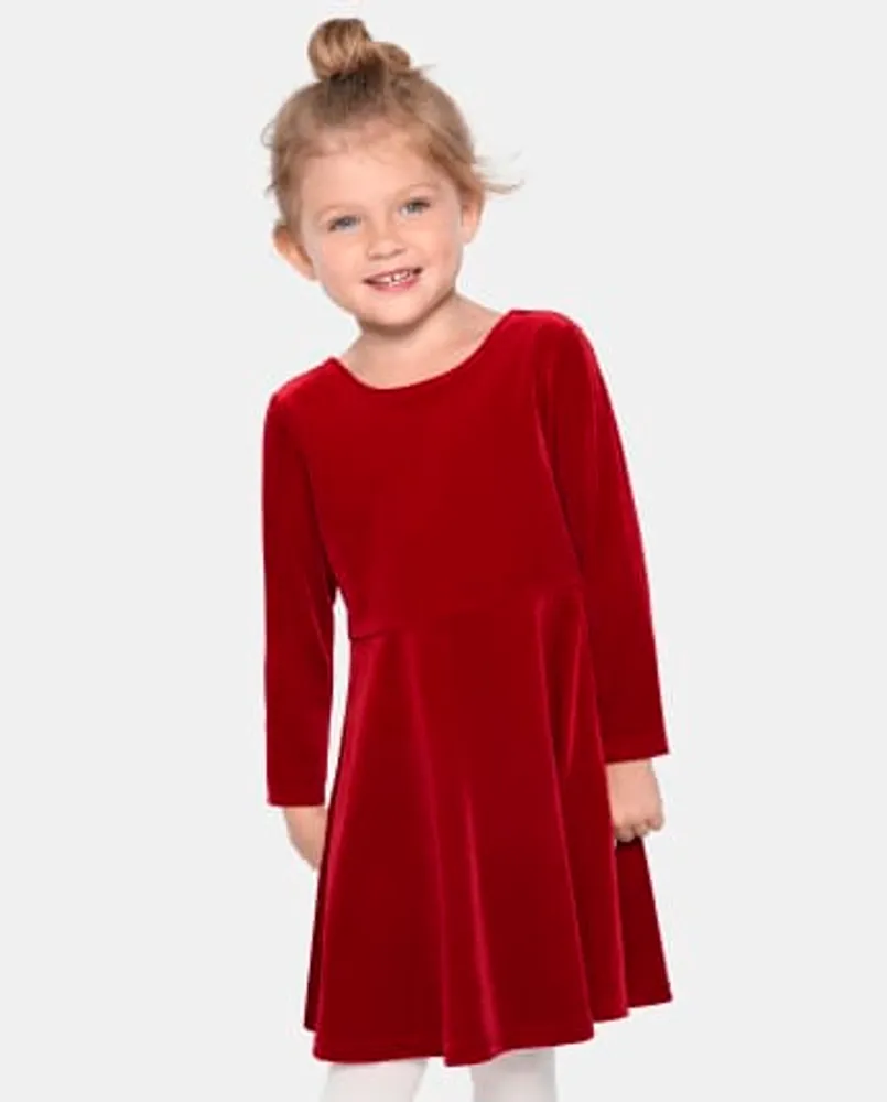 Robe patineuse en velours pour bébé et toute-petite fille