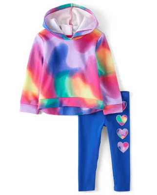 Toddler Girls Rainbow Tie Dye 2-Piece Outfit Set