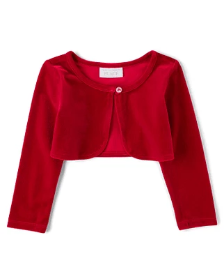 Toddler Girls Velour Shrug