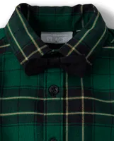 Baby Boys Matching Family Plaid Oxford 3-Piece Outfit Set