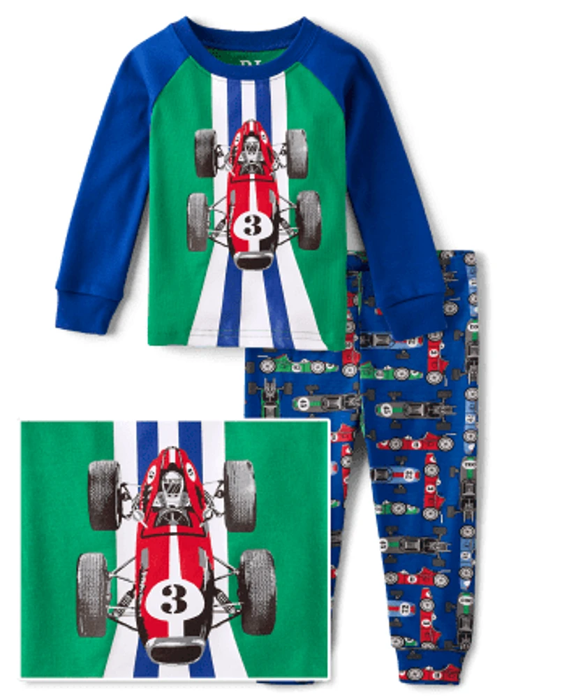 Baby And Toddler Boys Racecar Snug Fit Cotton Pajamas