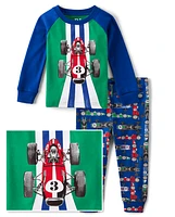 Pyjama en coton ajusté Racecar pour bébés et tout-petits garçons