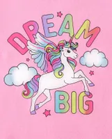 Baby And Toddler Girls Dream Big Unicorn Snug Fit Cotton Pajamas