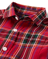 Baby And Toddler Boys Matching Family Plaid Poplin Button Up Shirt