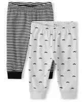 Baby Boys Mustache Pants 2-Pack