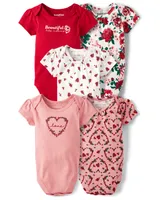 Baby Girls Floral Bodysuit 5-Pack