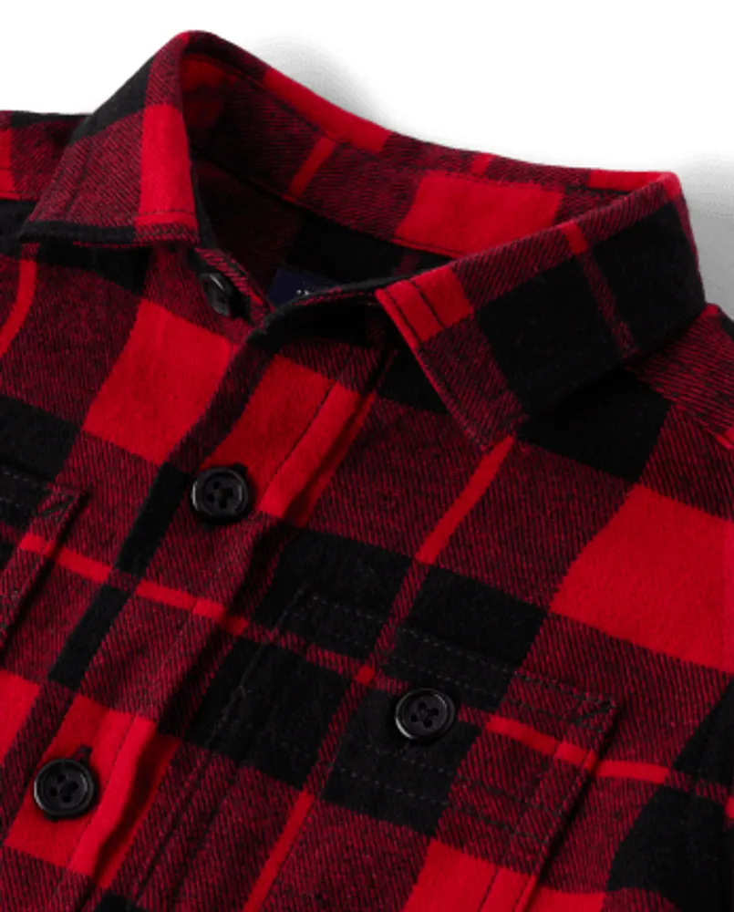 Baby And Toddler Boys Buffalo Plaid Flannel Button Up Shirt