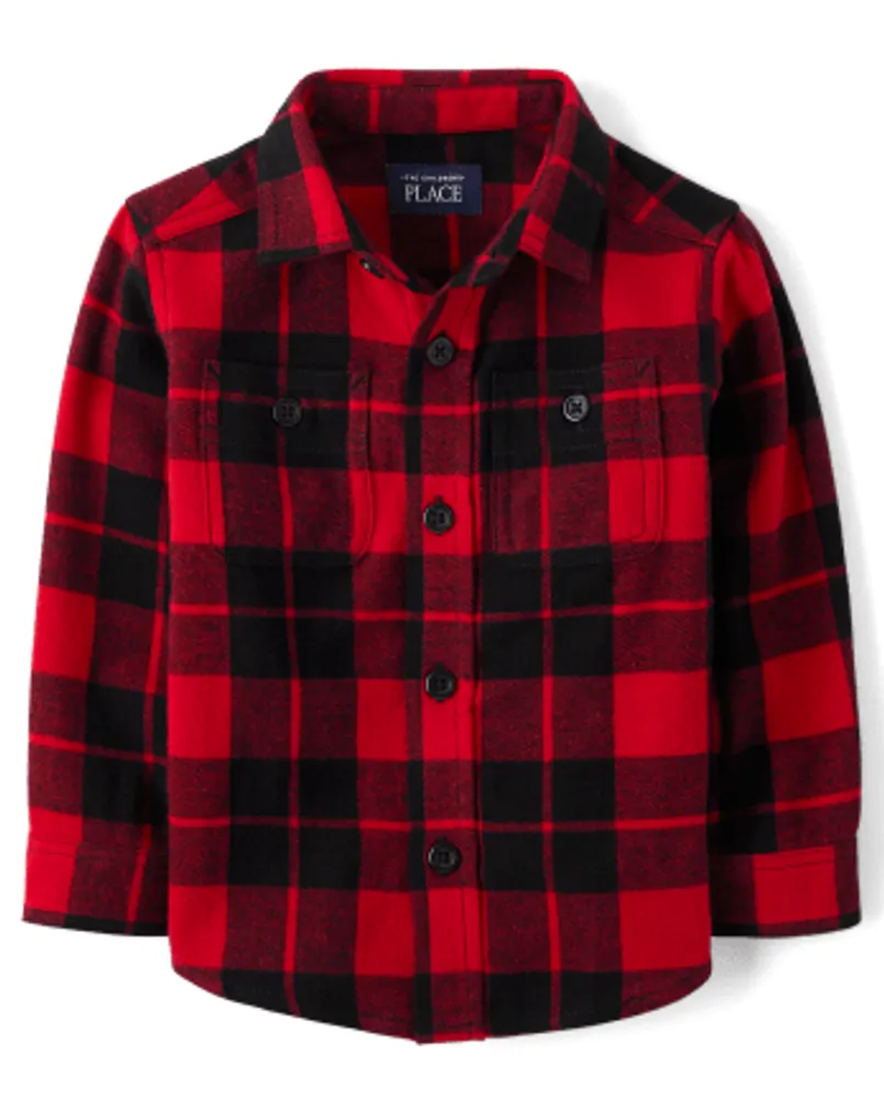 Baby And Toddler Boys Buffalo Plaid Flannel Button Up Shirt