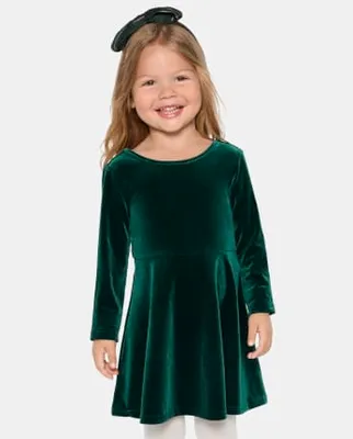 Robe nuisette en velours maman et moi pour toute-petite fille