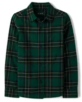 Chemise boutonnée à carreaux assortie pour garçons