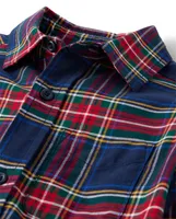 Boys Plaid Oxford Button Up Shirt