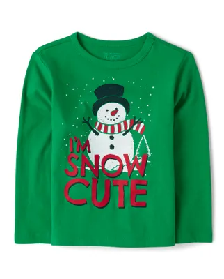 Baby And Toddler Boys Snowman Graphic Tee