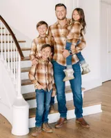 Boys Dad And Me Plaid Flannel Button Up Shirt