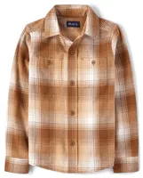 Boys Dad And Me Plaid Flannel Button Up Shirt