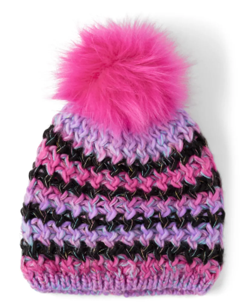 Girls Space Dye Pom Beanie