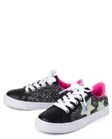 Girls Glitter Star Low-Top Sneakers