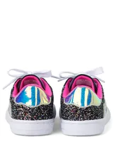 Girls Glitter Star Low-Top Sneakers