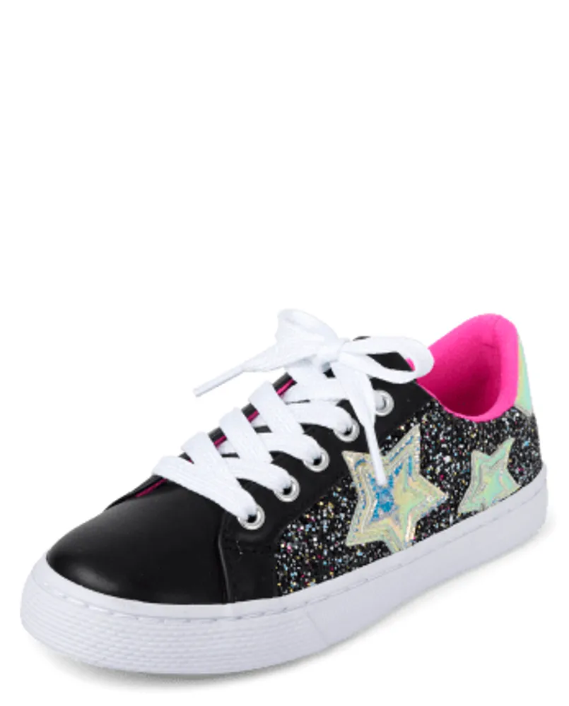 Girls Glitter Star Low-Top Sneakers