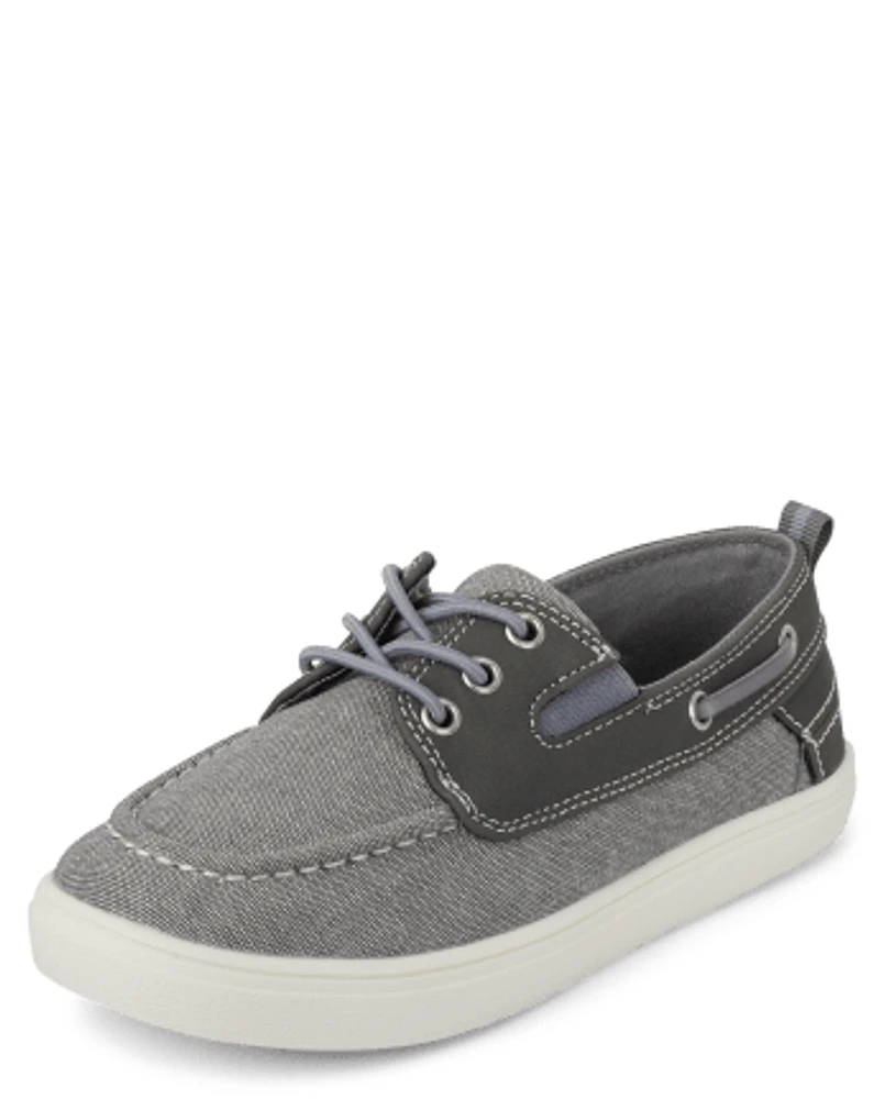 Boys Chambray Boat Shoes