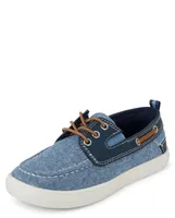 Boys Chambray Boat Shoes