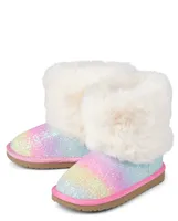 Toddler Girls Rainbow Glitter Chalet Boots