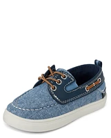 Toddler Boys Chambray Boat Shoes