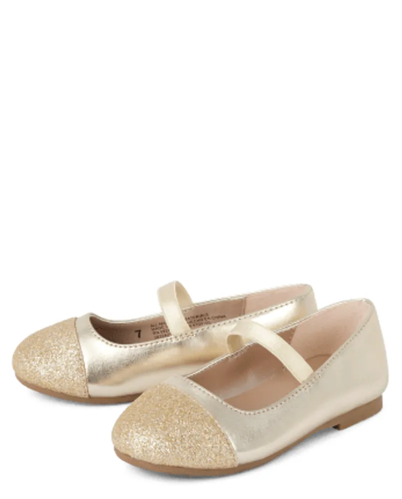 Toddler Girls Metallic Glitter Ballet Flats