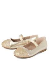 Toddler Girls Metallic Glitter Ballet Flats