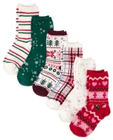 Girls Plaid Crew Socks 6-Pack