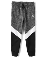 Boys Moisture Wicking Colorblock Fleece Jogger Pants