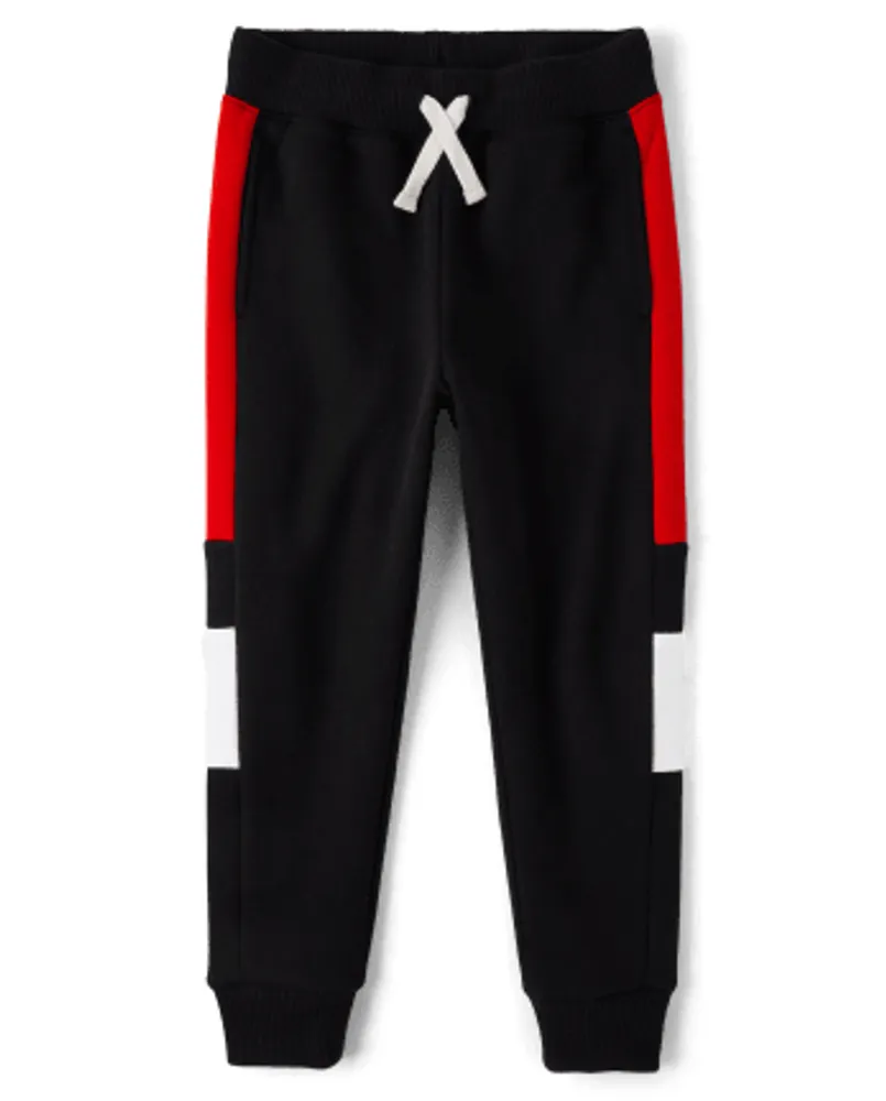 Boys Colorblock Fleece Jogger Pants