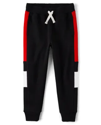 Boys Colorblock Fleece Jogger Pants