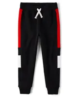 Boys Colorblock Fleece Jogger Pants