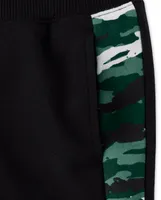 Boys Camo Side Stripe Fleece Jogger Pants