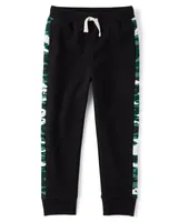 Boys Camo Side Stripe Fleece Jogger Pants