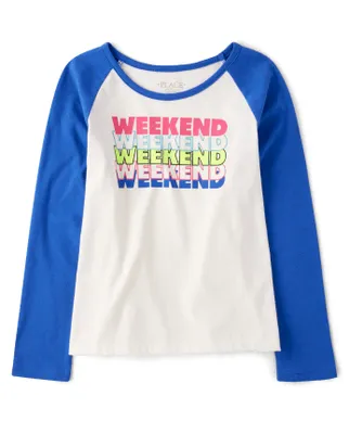 Girls Graphic Raglan Top